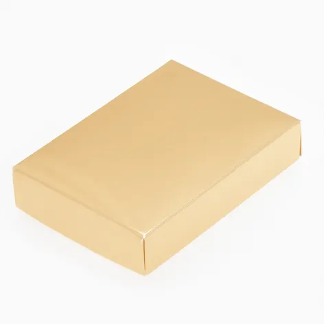 6 Choc Shiny Gold Folding Lid - Pack of 25